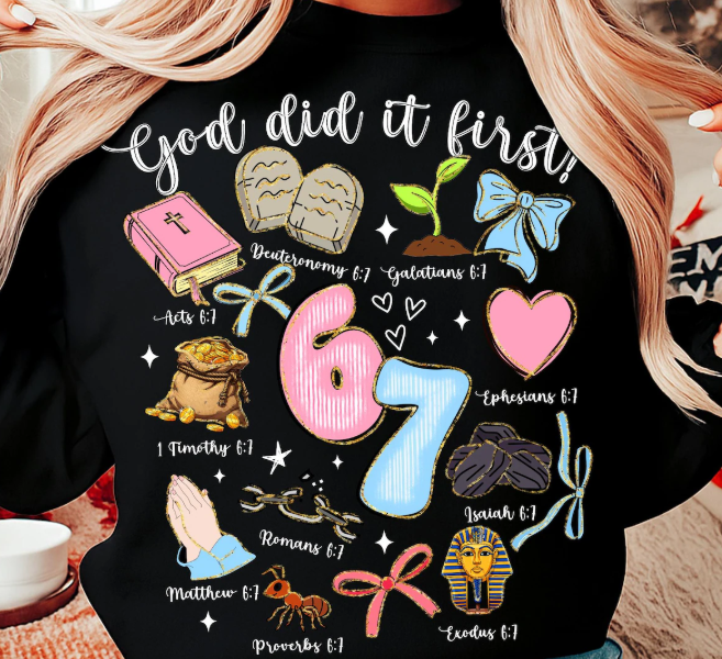 God Did It First Christian 6 7DTF Transfer