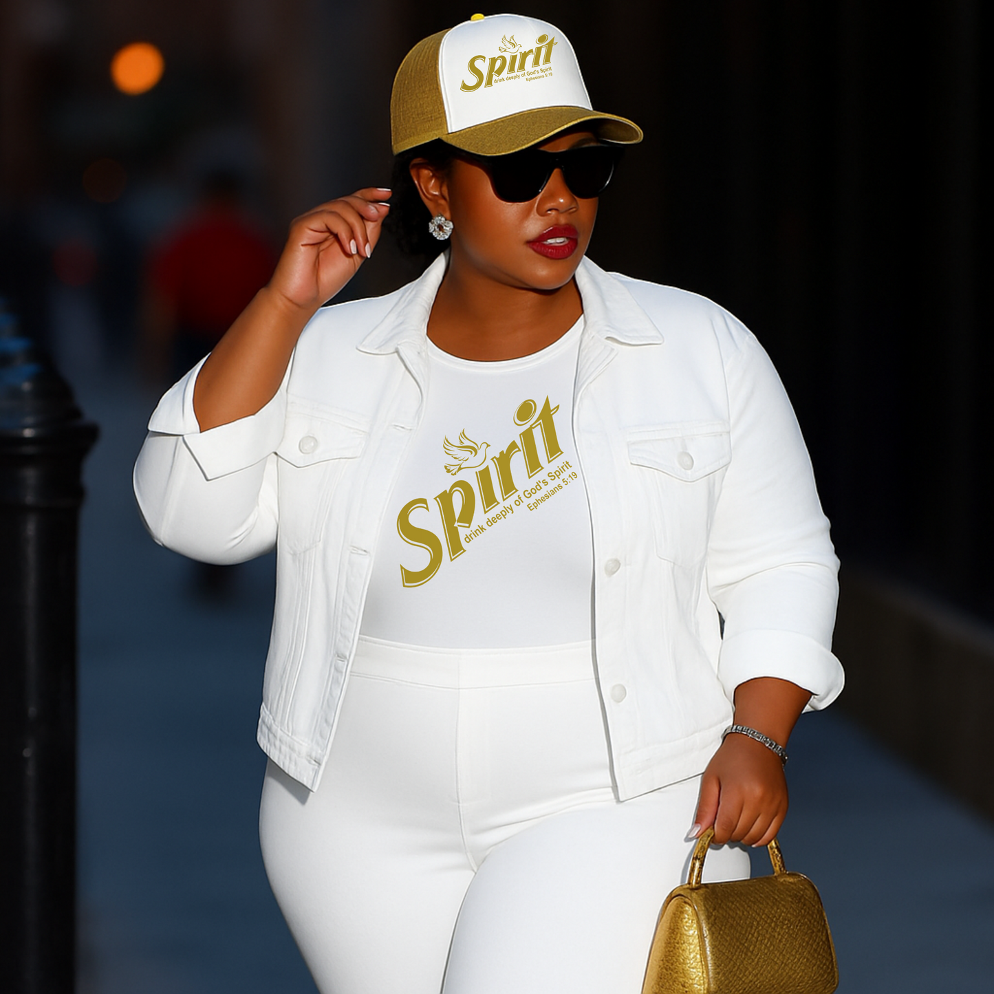 Gold Spirit Drink Deeply of God Spirit Screen Prints (with Pocket)
