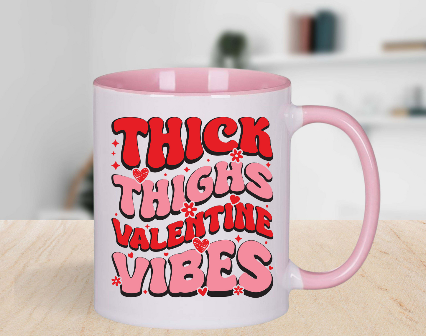 Thick Thighs and Valentines Day Vibes UV Decals