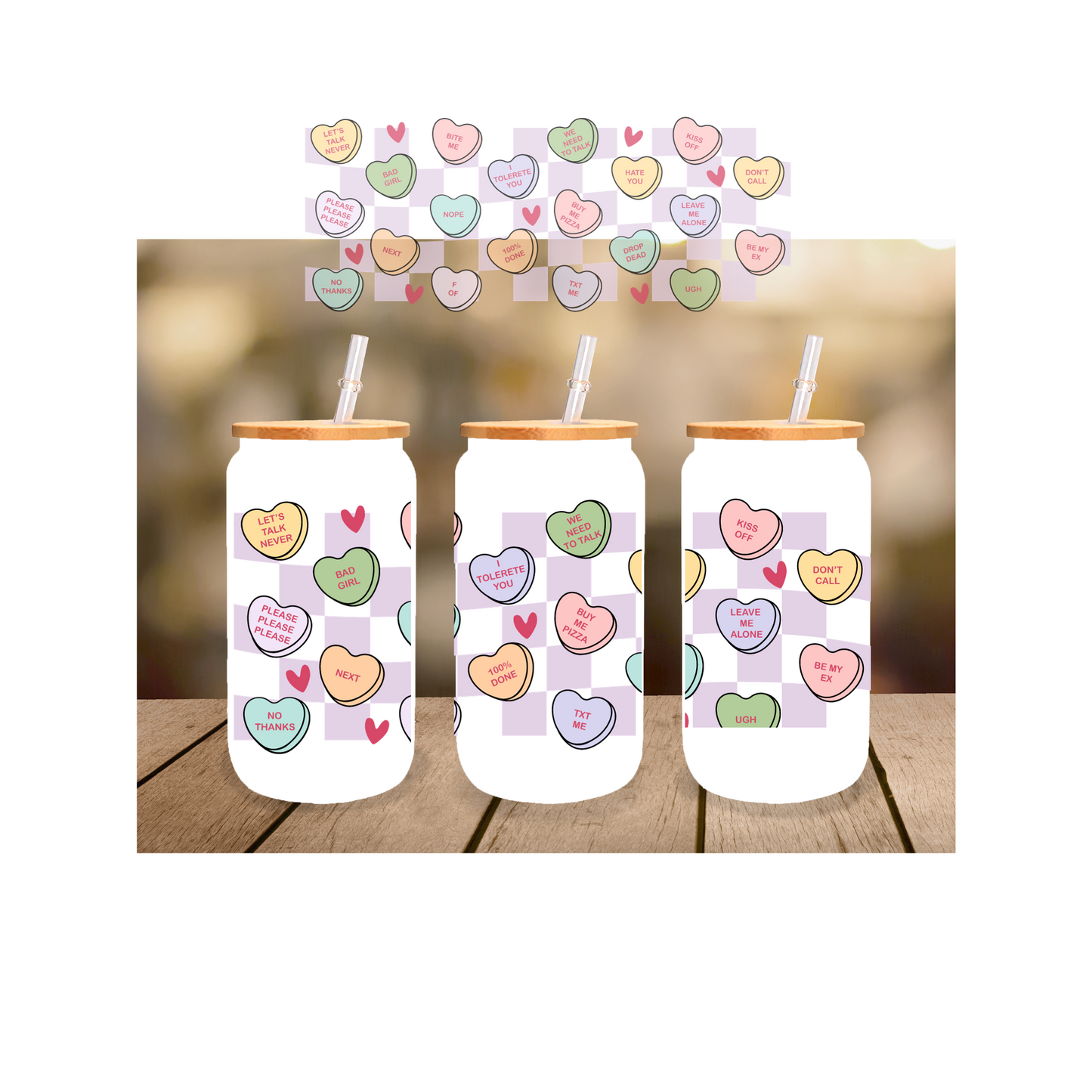 Valentine day Candy 16 oz Libby Wrap