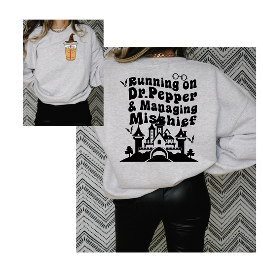 Running on Dr. Pepper and Managing Mischief PNG FILE Only (Pocket and Back Side)