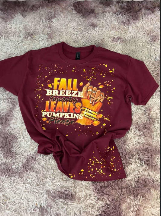 Fall breeze crunchy leaves pumpkins vibe  shirt