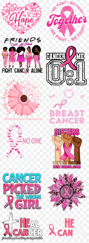 22x60 Brest Cancer 3 Sheet DTF Gang Sheet (Cold Peel)