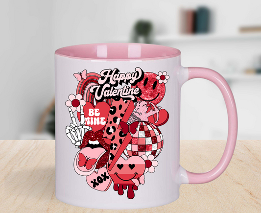 Retro Happy Valentine Be MineUV Decal