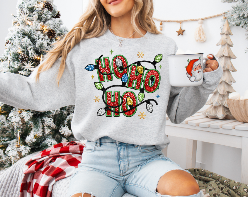 Ho Ho Ho Christmas Lights DTF Transfers