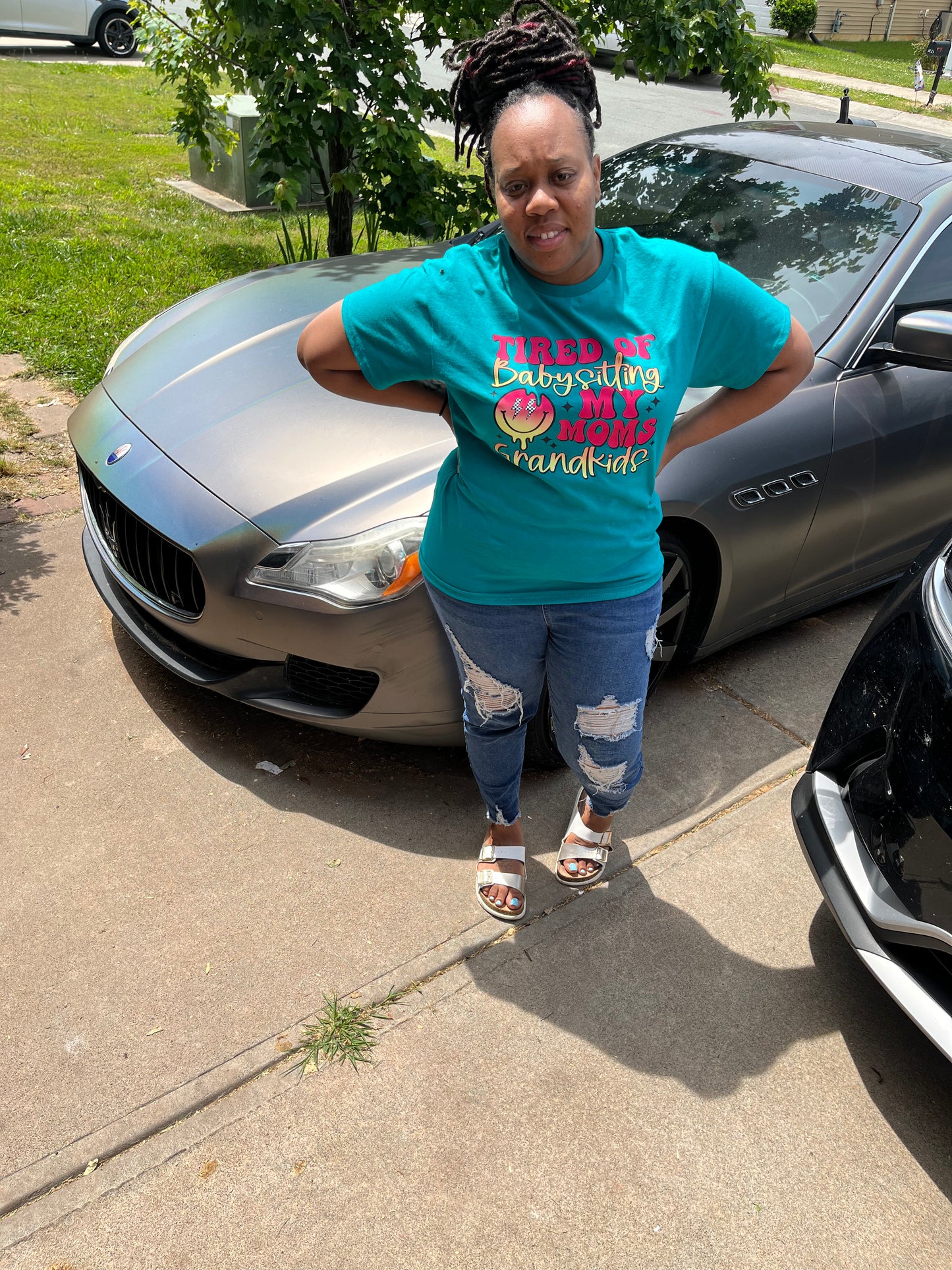 Tired of babysitting my moms Grandkids Shirt