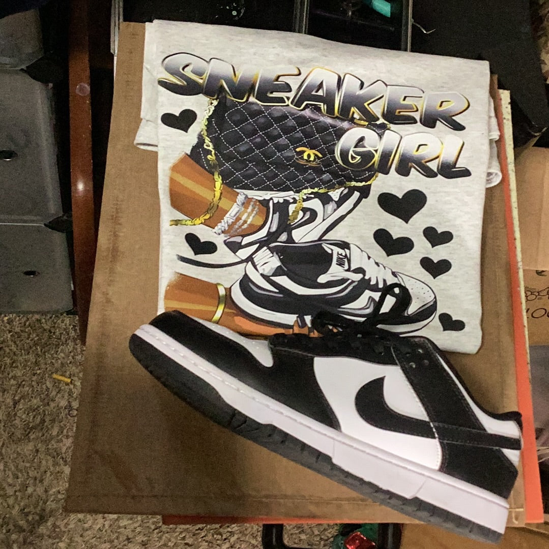 Black Panda Sneaker Girl Shirt