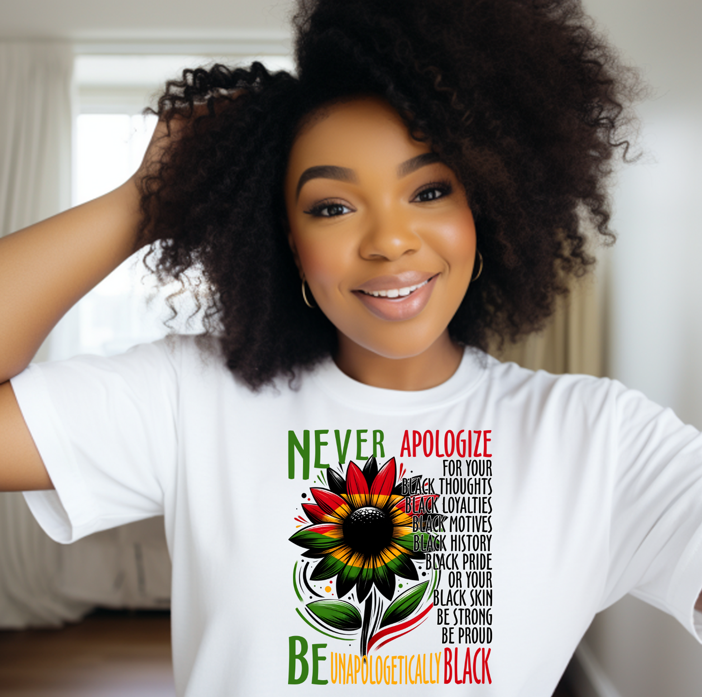 Never Apologize be Unapologetically Black DTF TRANSFER