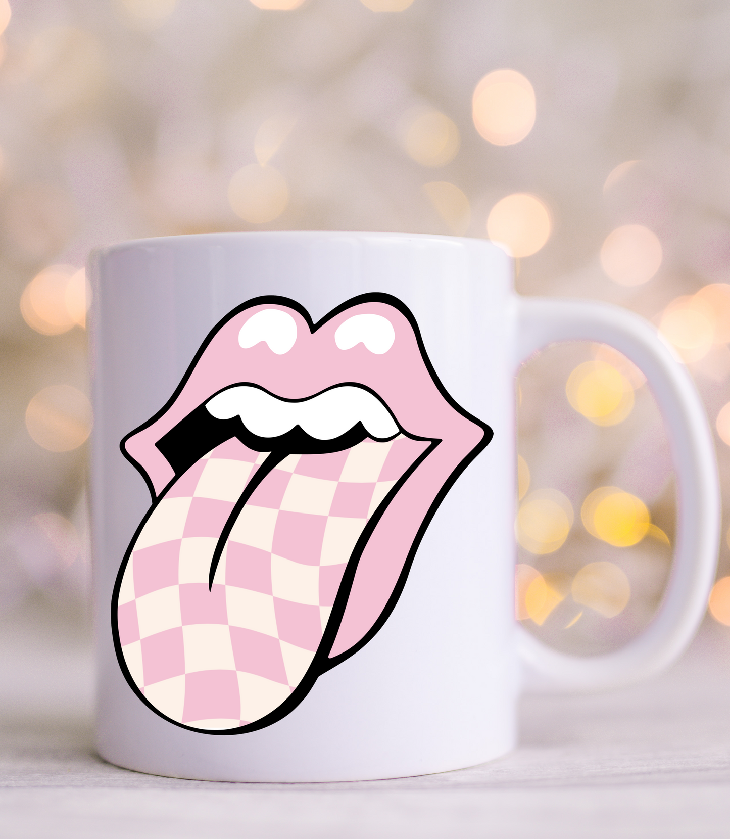 Pink Checkered Tongue UV Decals