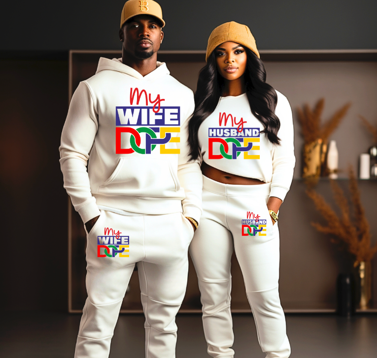 10.5 inch My Husband dope , My Wife dope Couple DTF Transfer