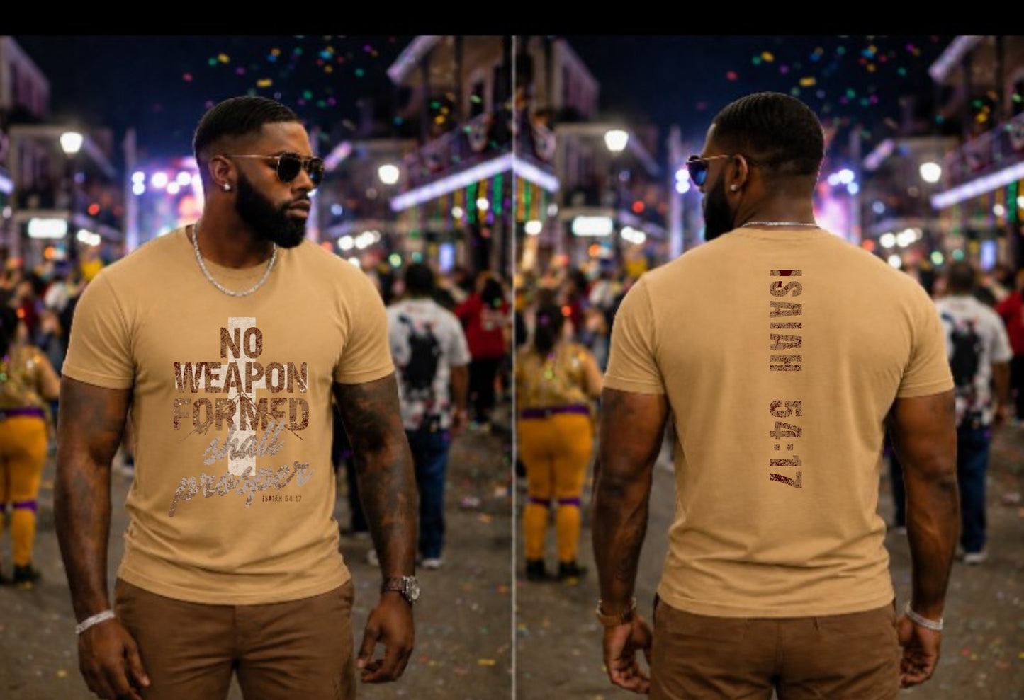 No Weapon Formed Shall Prosper - Isaiah 54:17 (Front and Back) DTF TRANSFER