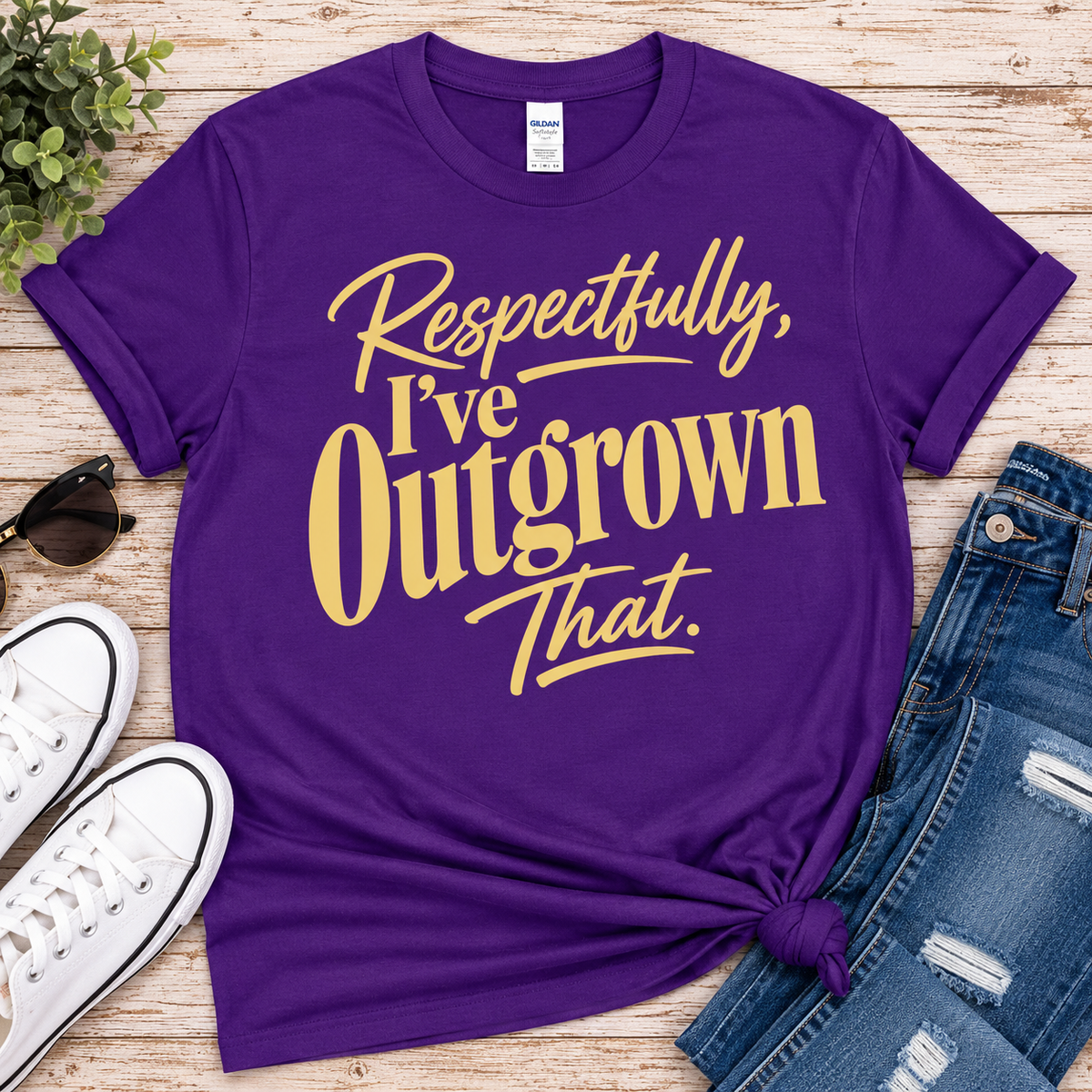 11 inch Respectfully I've Outgrown That (Gold) Screen Print
