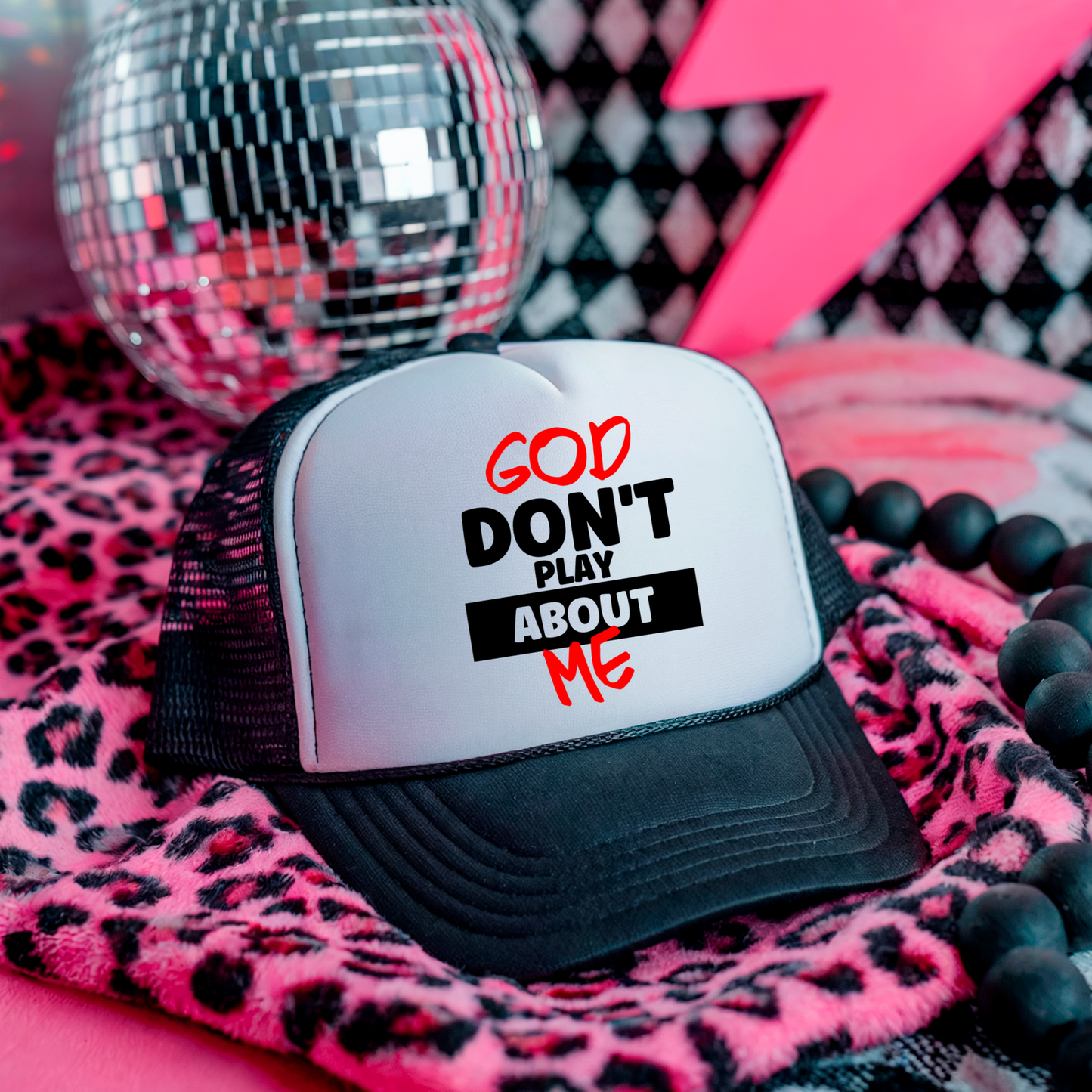 God Don't Play About Me Hat DTF Transfer (Light Color hats)