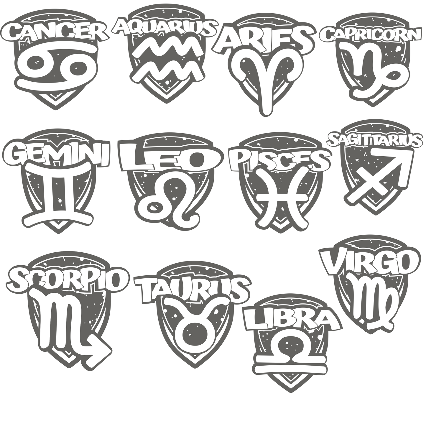 Zodiac Screen Print Bundle 12 design 3 of each