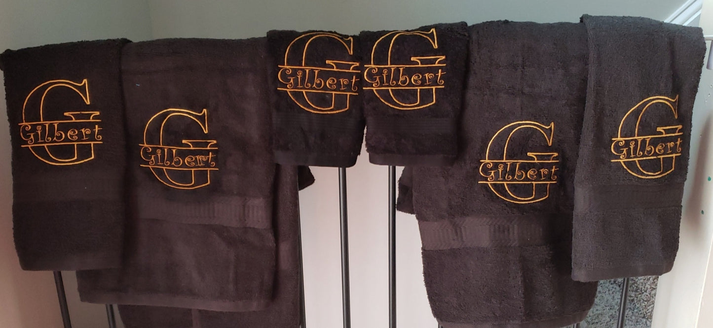 Monogram Embroidery towel Set