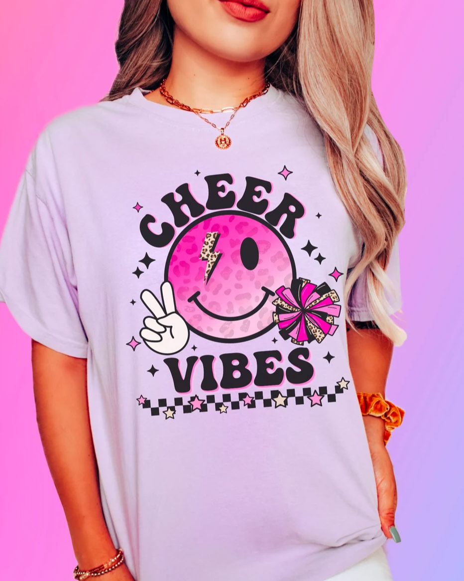 Cheer Vibes Pink Cheetah Transfer