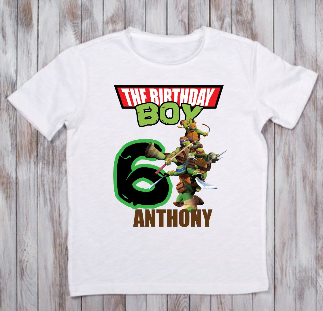 Customizable Ninja Turtle Birthday Shirt 