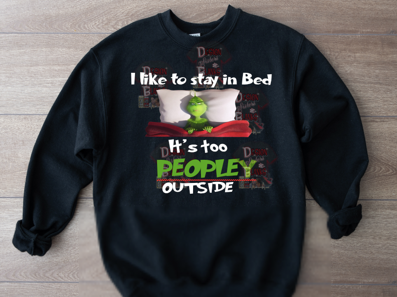 I like to stay in bed it's too peopley outside Transfer
