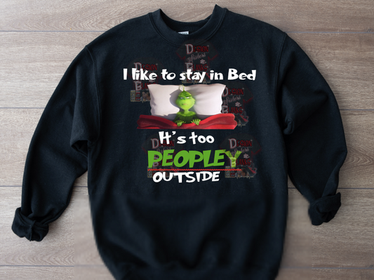 I like to stay in bed it's too peopley outside Transfer