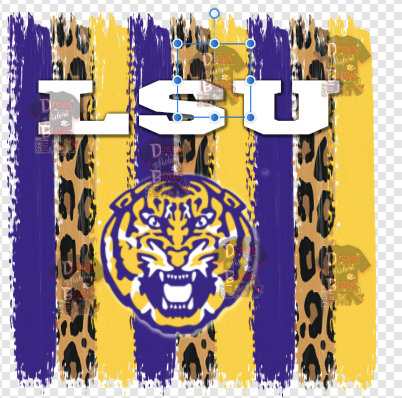 LSU Leopard Paint Stroke PNG Only