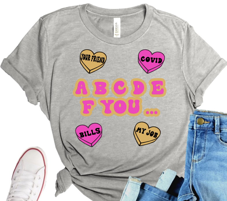 A B C D E F You Valentines Heart PNG Only