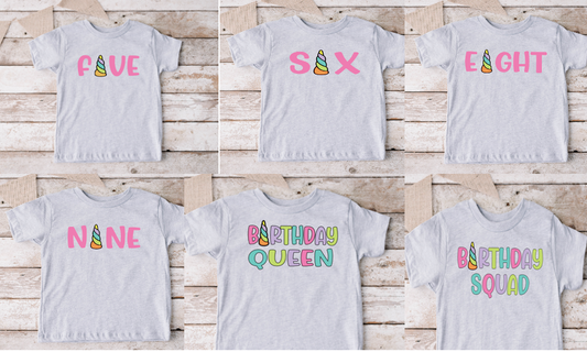 6 Unicorn Birthday Bundle  PNG