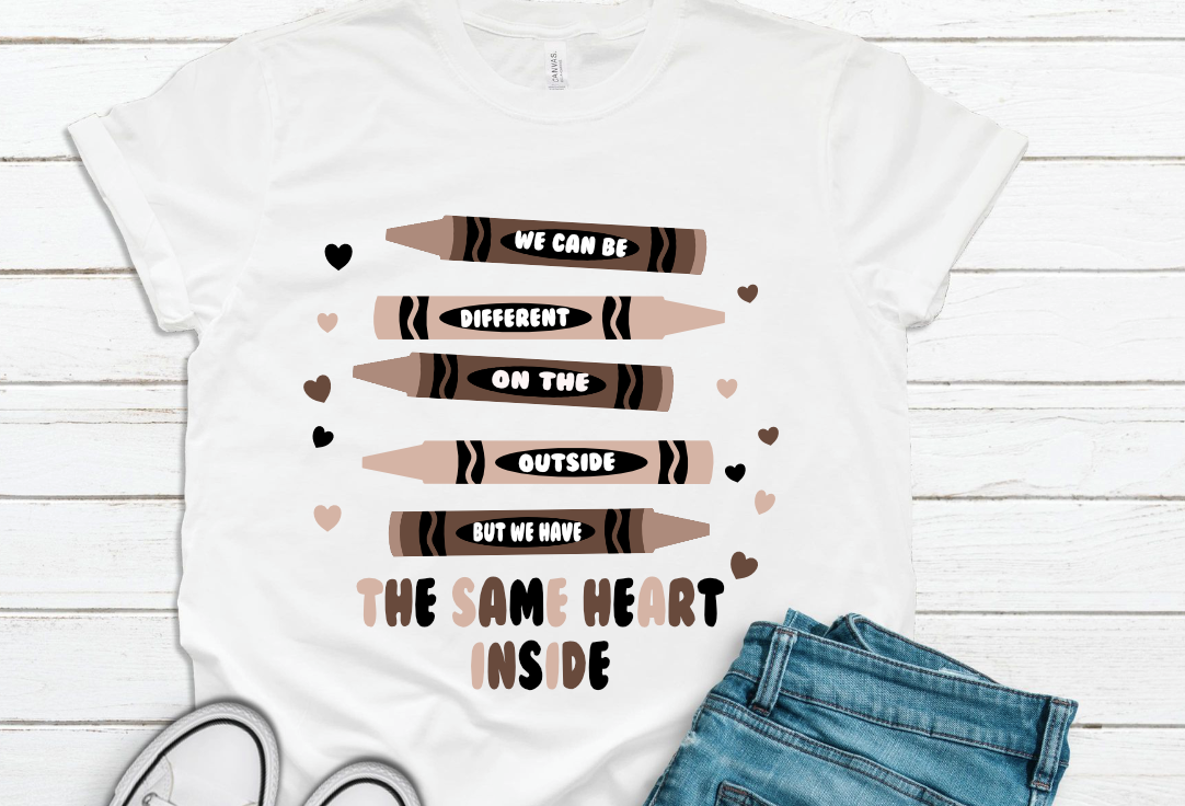 We can be Different but Same Heart PNG