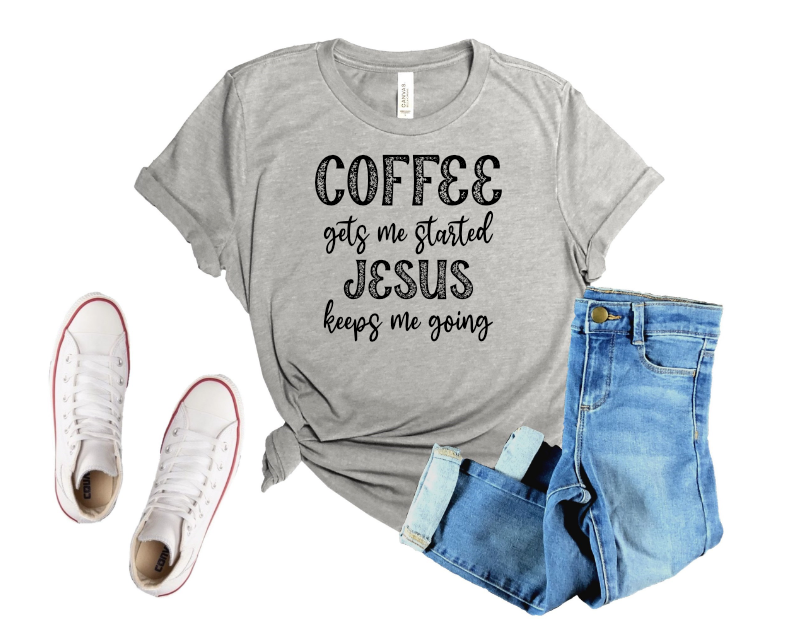 Coffee gets me started Jesus keeps me going PNG & SVG