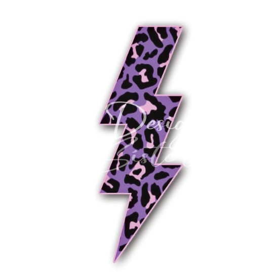 Purple Leopard Lighting Bolt PNG