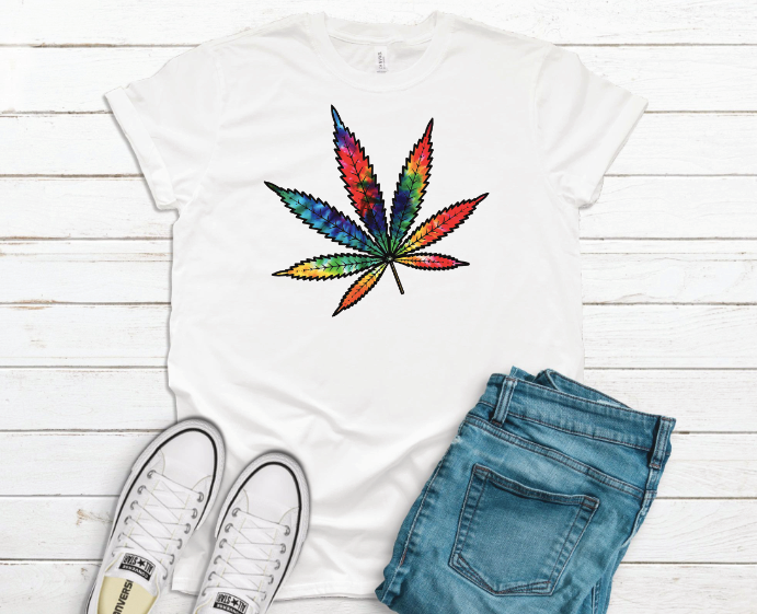 Cannabis Tye Dye Leaf Transfer