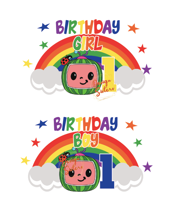 Cocomelon Rainbow Boy or Girl Transfer (Please Read Description)
