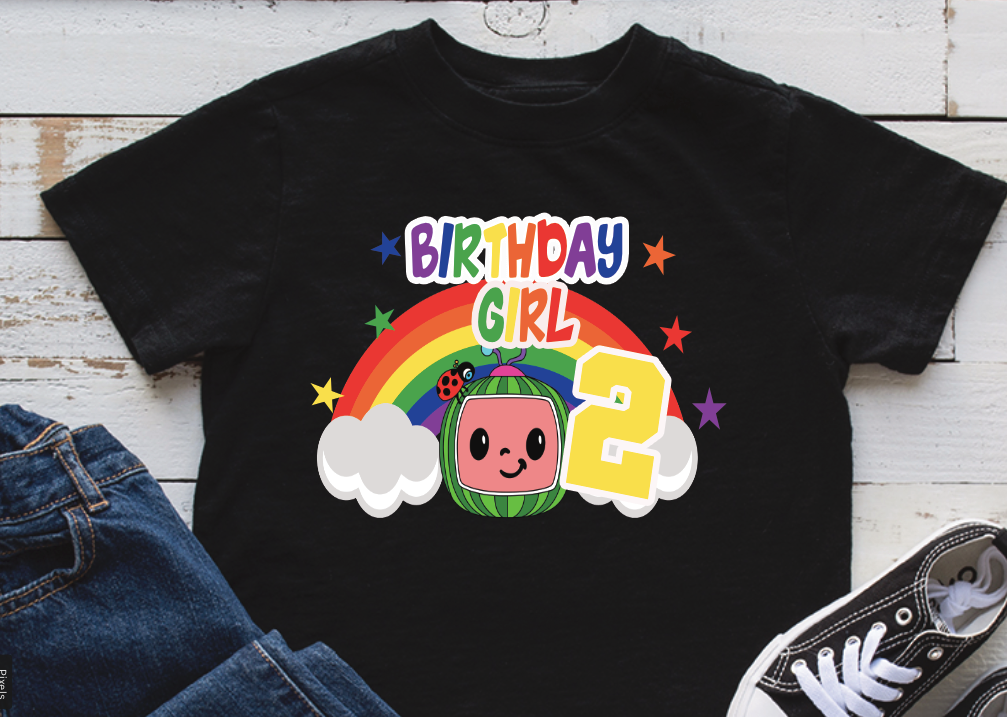 Today Is My Birthday Rainbow Custom Age Girls T-Shirt