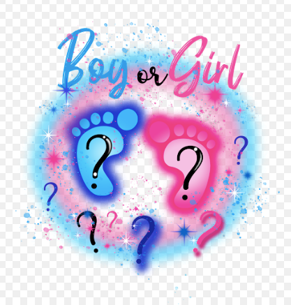 Boy or Girl with foot prints Transfer