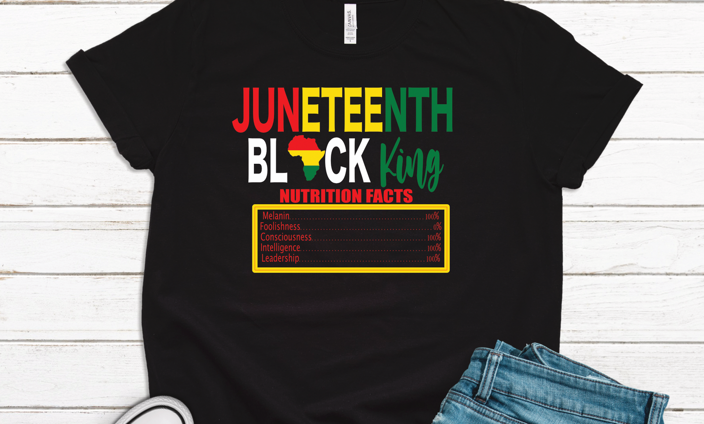 Juneteenth Black King Nutrition Facts PNG
