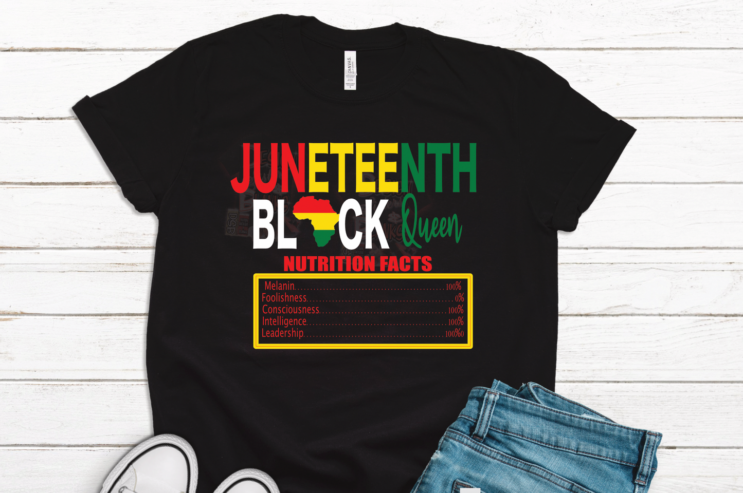 Black Queen Juneteenth Nutrition Facts Transfer