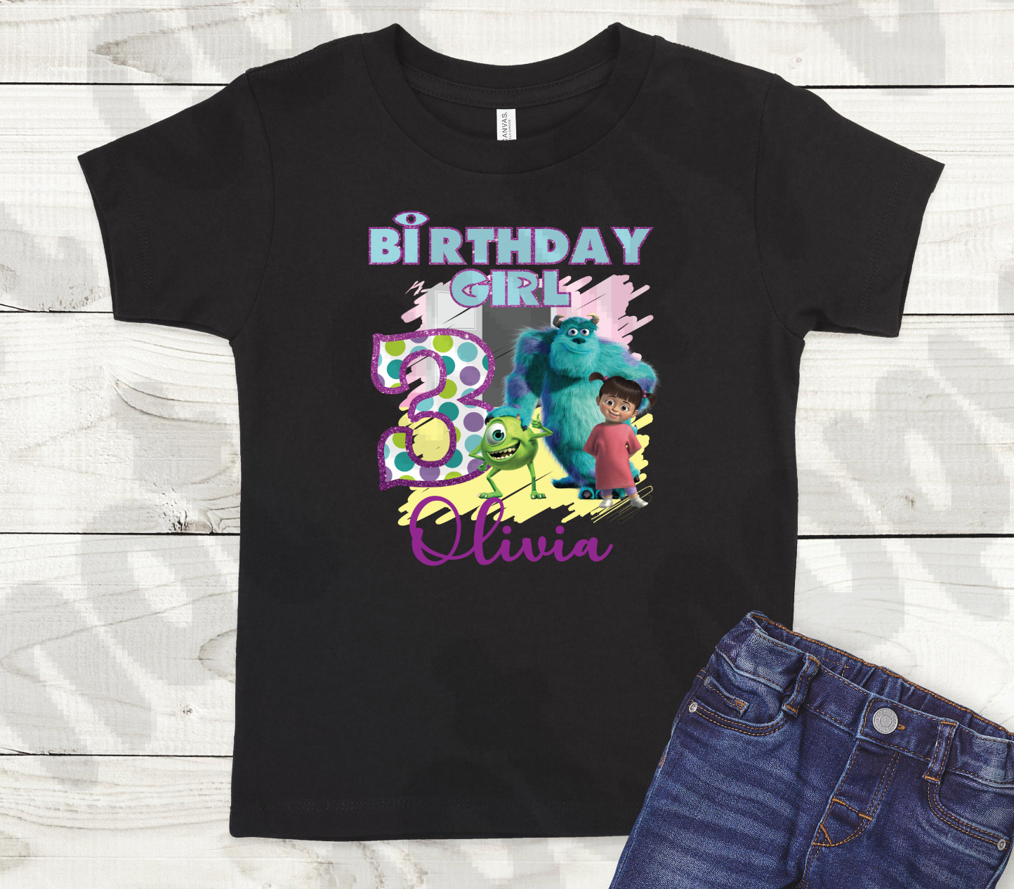 Monster in for Girls Birthday Transfer (Please Read Description)