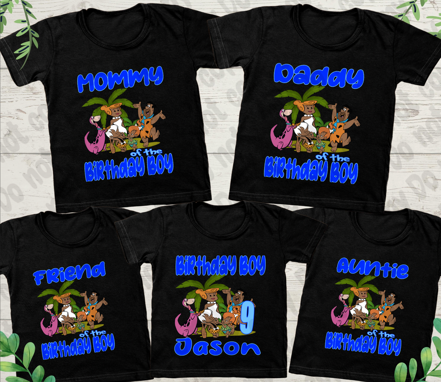 Flint Stone Family Birthday Bundle (Boy) PNG