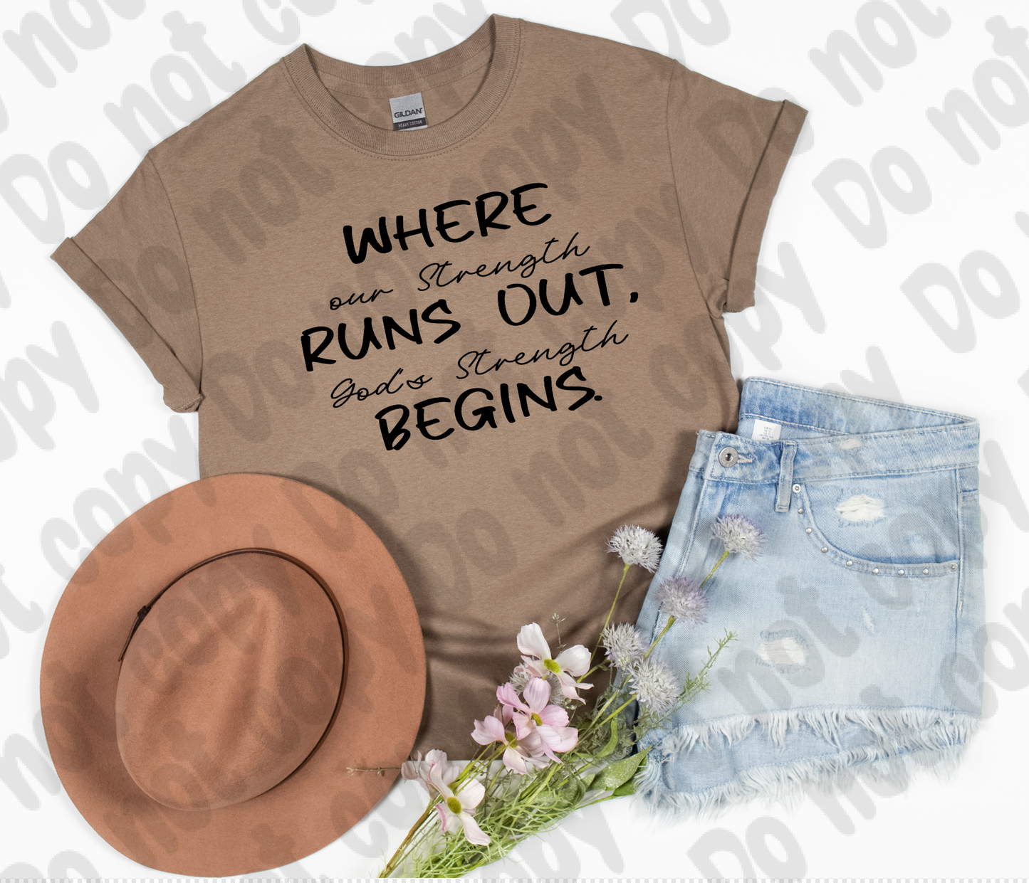 Where our strength runs out, God's strength begins PNG & SVG