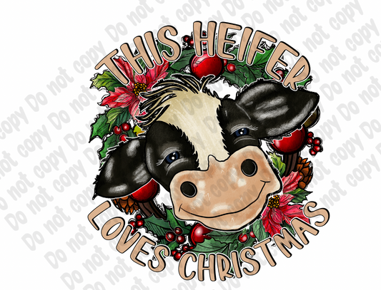 This Heifer Loves Christmas Transfer