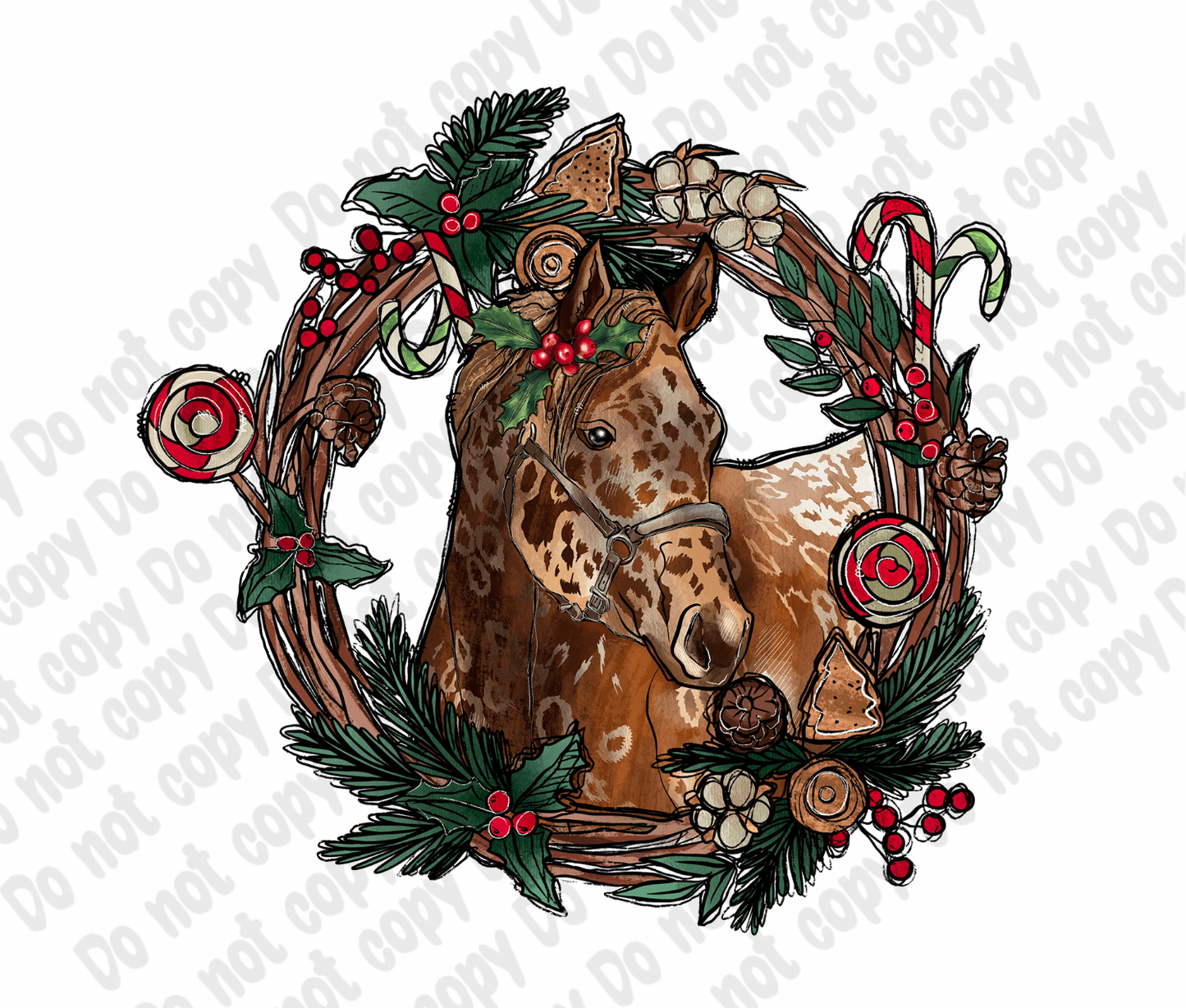 Horse Christmas Transfer