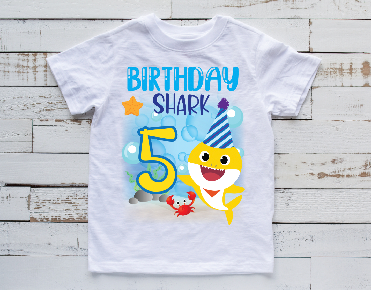 Boy Baby Shark birthday Transfer (Please Read Description)
