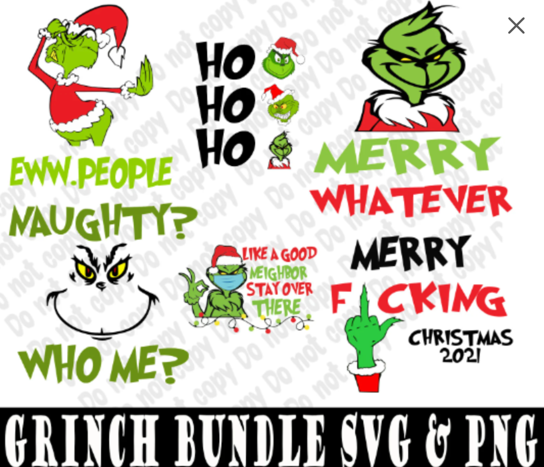 6 Grinch Bundle SVG & PNG File