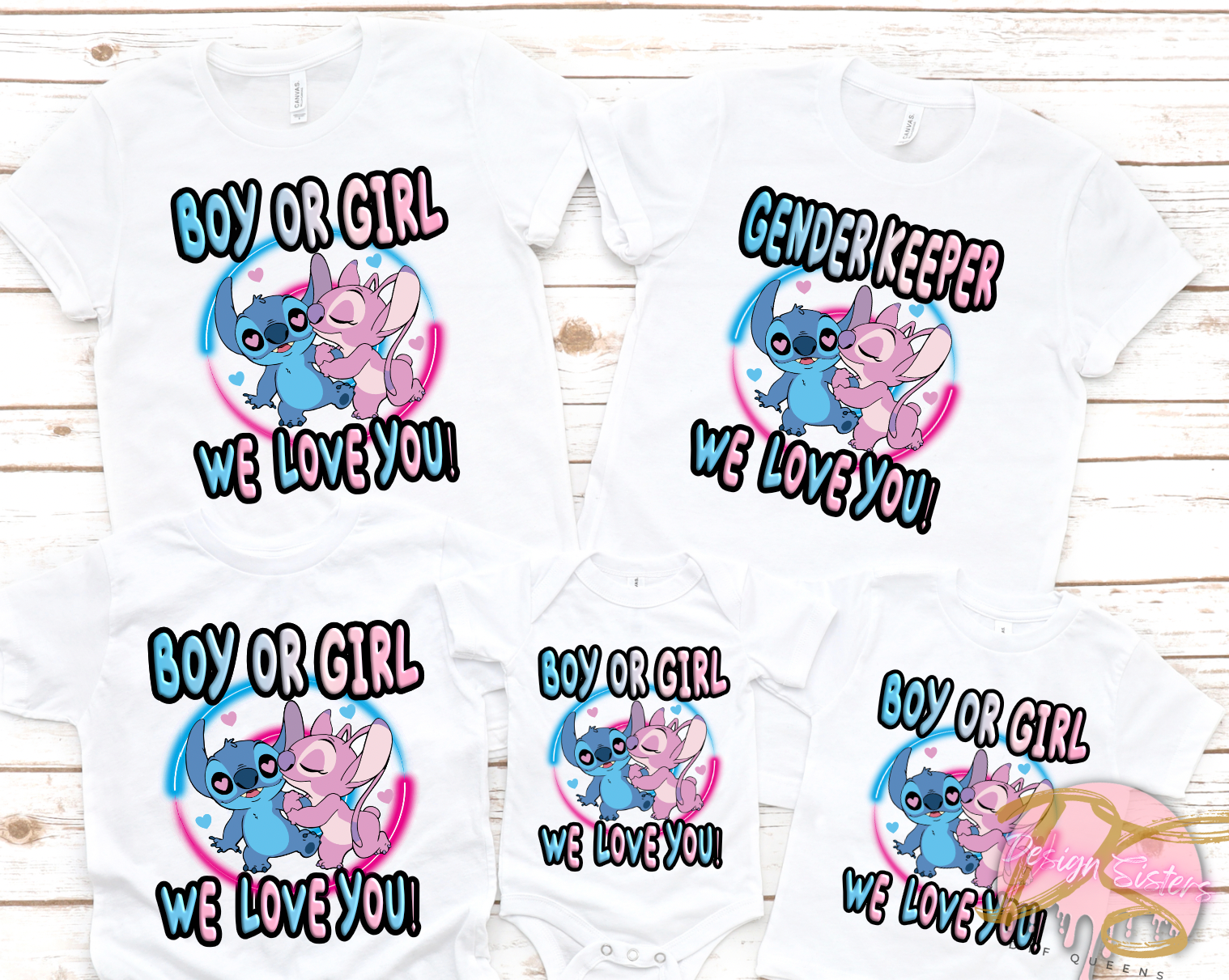 Boy or Girl You Are Loved,baby Gender Reveal, Stitch or Angel