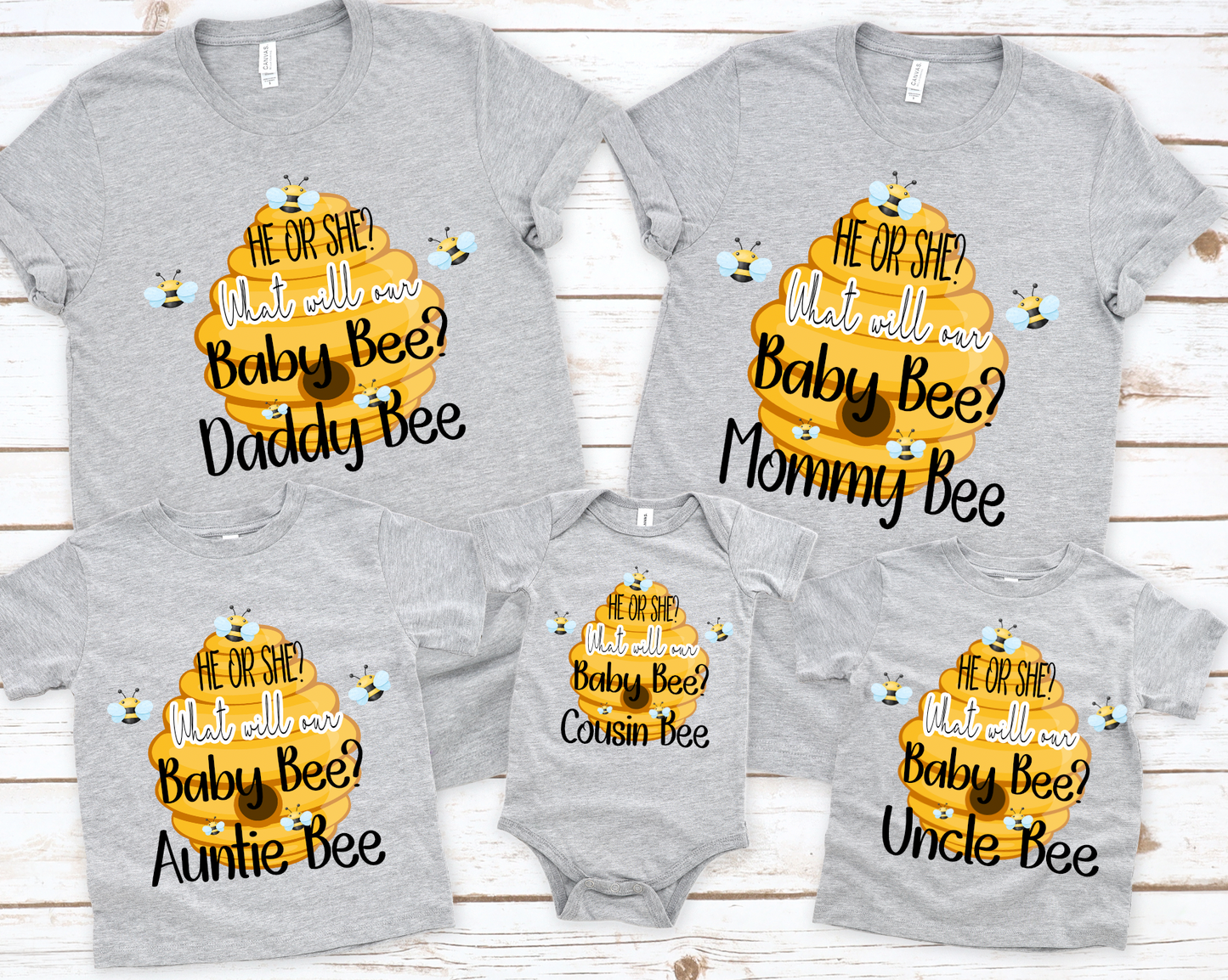 He or She What will Babe Be? Family Member Shirts