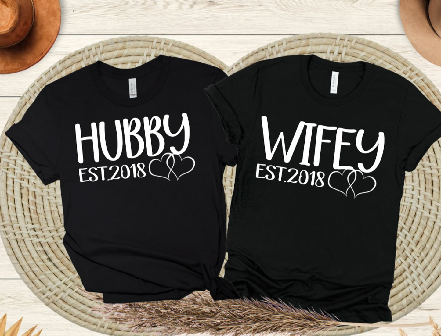 Hubby and Wifey ESt. PNG & SVG file Add your own date