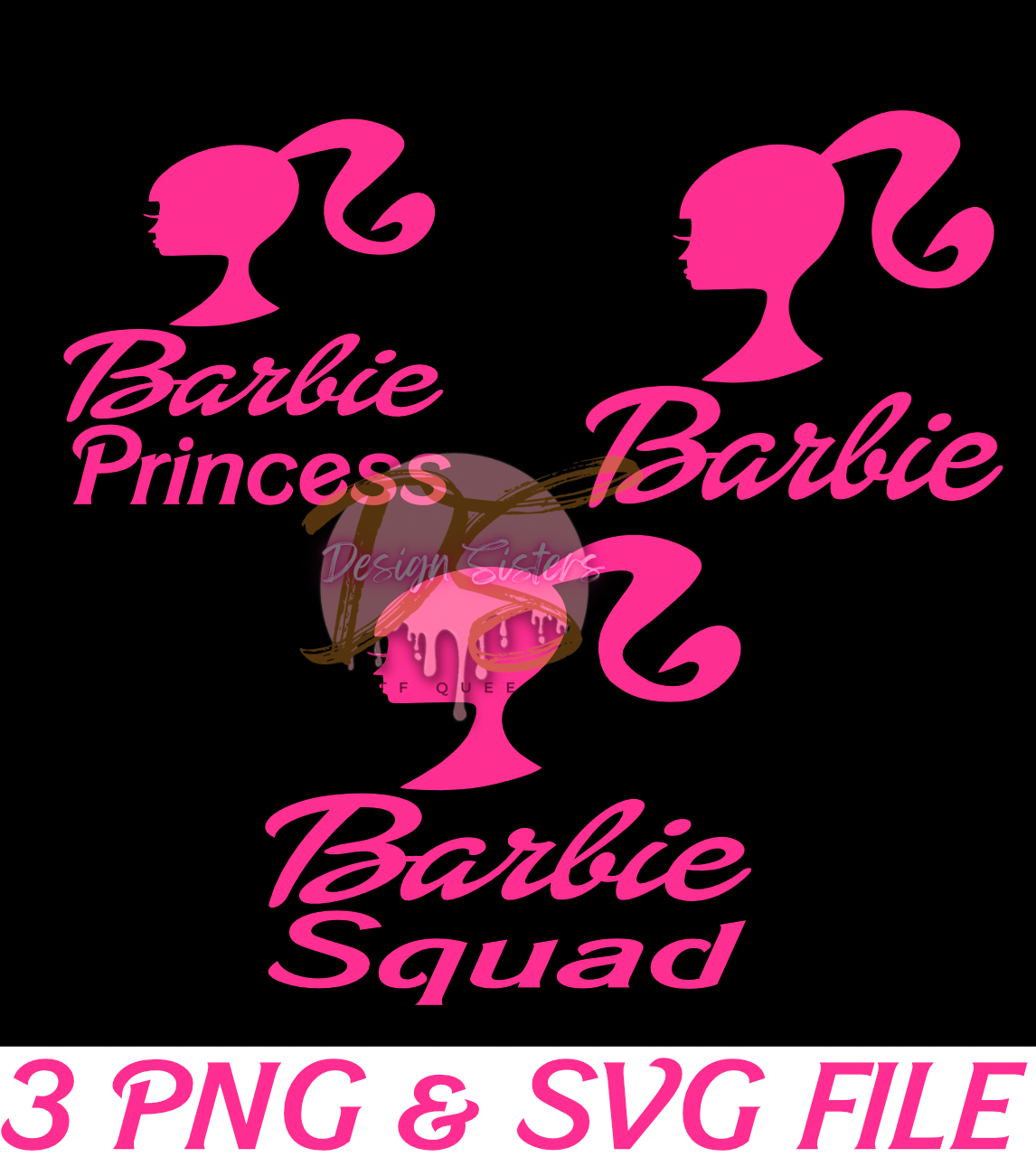 Barbie Squad 3 Design in SVG & PNG