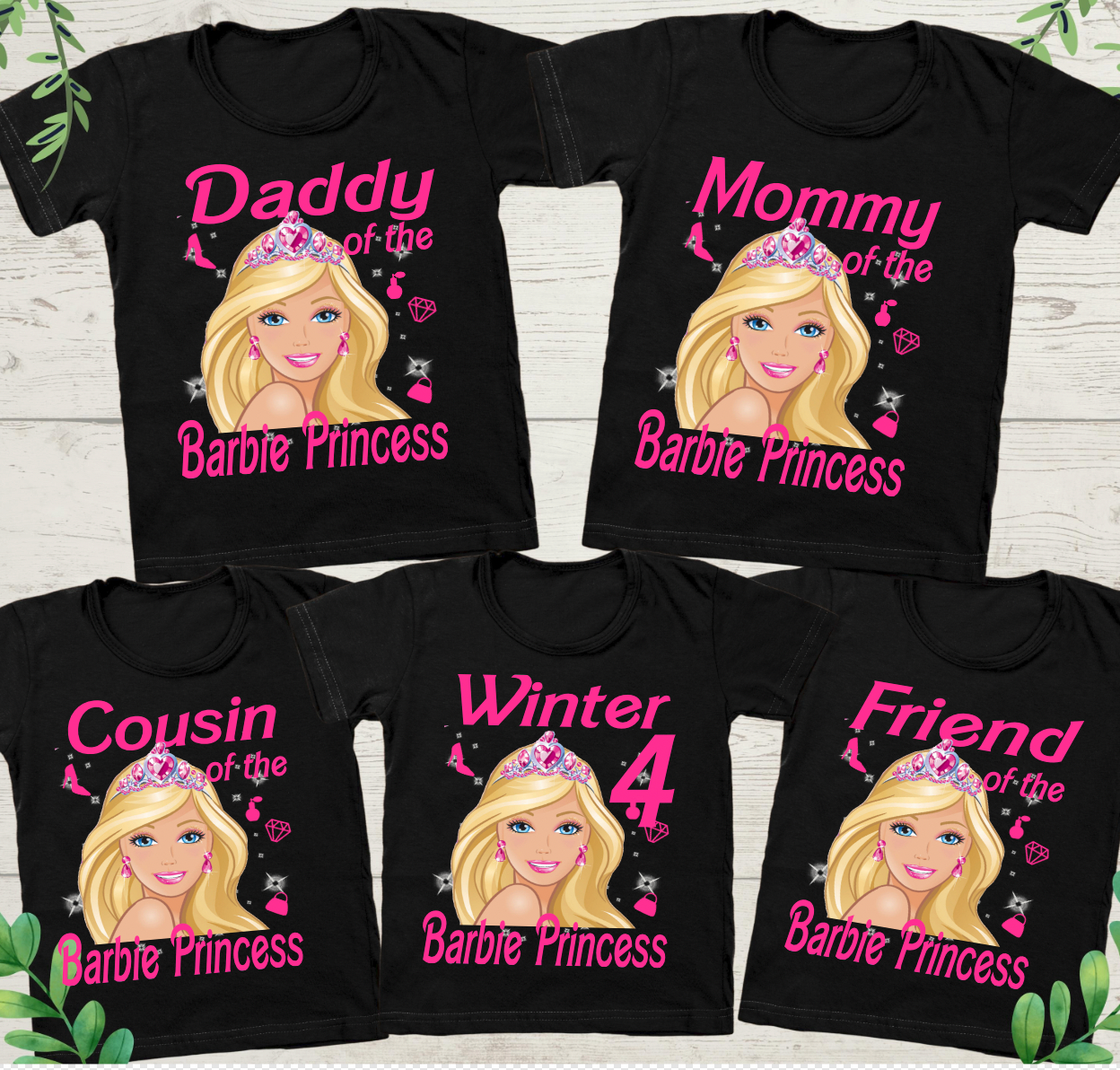 Barbie Birthday Family Bundle PNG File