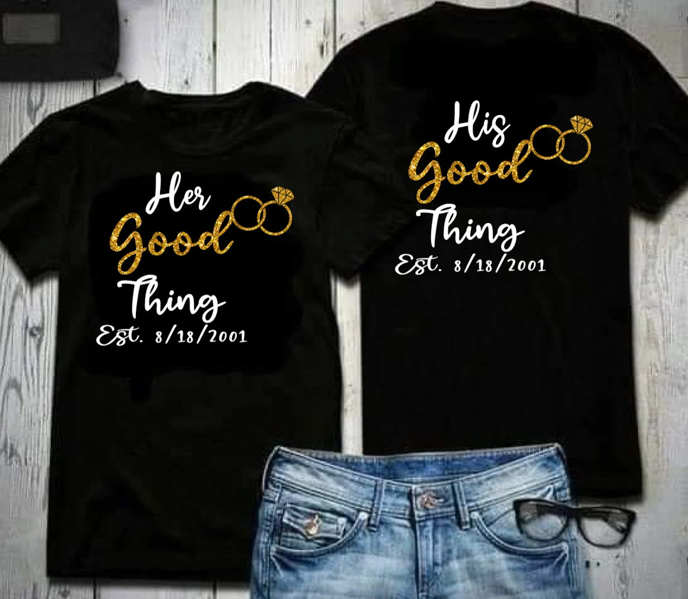 His and Her Good Thing PNG & SVG add your own date