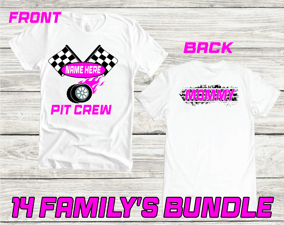 Girl Pit Crew Family Bundle PNG File