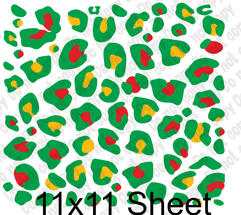 12x12 Green leopard Dtf Transfer Sheet